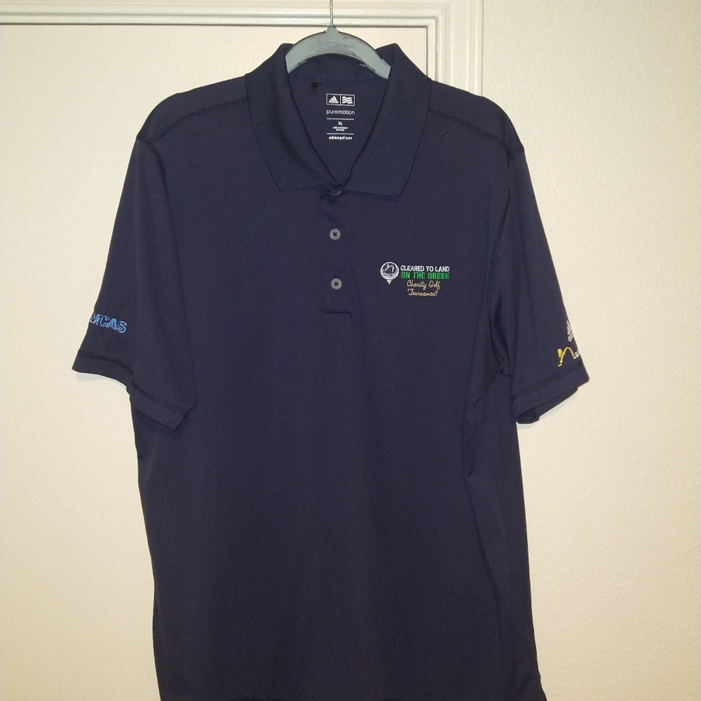 Adidas Golf Puremotion Blue Short Sleeve Polo Shirt Men's sz XL